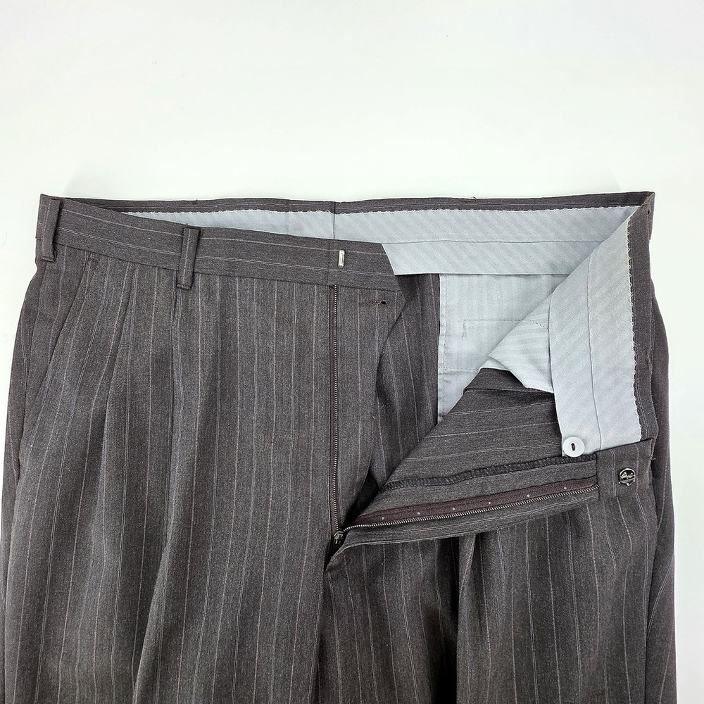 Mens Gray Pinstripe Suit 42R Nino Cerruti Rue Royale Vintage 2 Piece USA - Picture 15 of 16